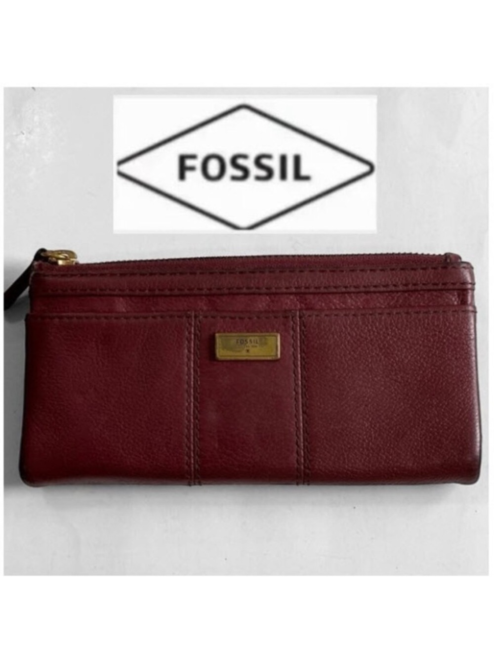 Fossil Red Wallet Sleek Leather Design Designer Casual